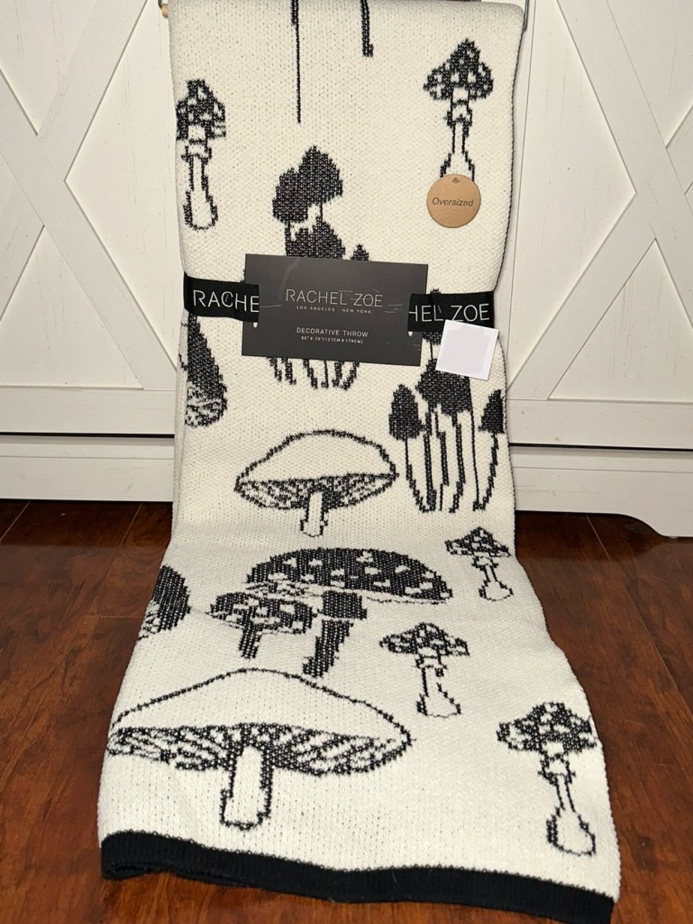 Rachel Zoe Mushroom Knit Decorative Throw Blanket